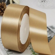 Size: 2.5cm/0.98in, 25 Yards/ Roll, Champagne Gold Polyester Ribbon Satin Ribbon/ Can Be Used For Ma