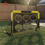 HILABEE 2-in-1 Portable Soccer Goal Oxford Fabric Mini Goal Post Soccer Training Accessory for Kids 