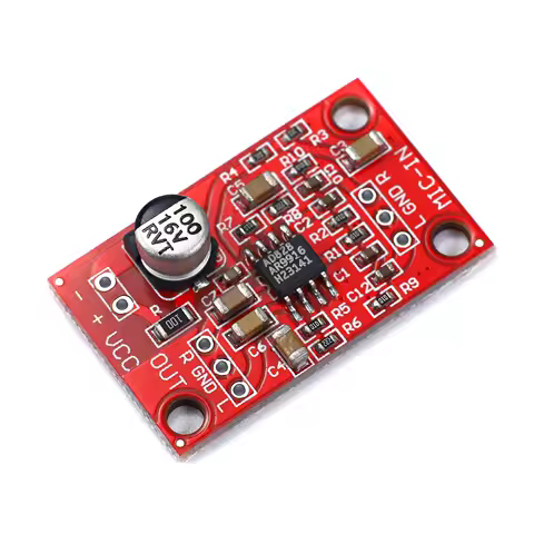 AD828 Stereo Dynamic Microphone Preamplifier Board MIC Preamp Module DC 3.8V-15V