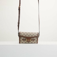 二手Gucci 1955橫版手機包/棕色