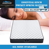 AMOUR BRAND ESSENTIAL 8 INCHES SWEET DREAM POCKET SPRING MATTRESS/ALL SIZE AVAILABLE