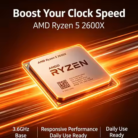 Mid Range Gaming Desktop Processor AMD R5 2600X 6C12T 3.6GHz Socket AM4 For Gaming PC Build