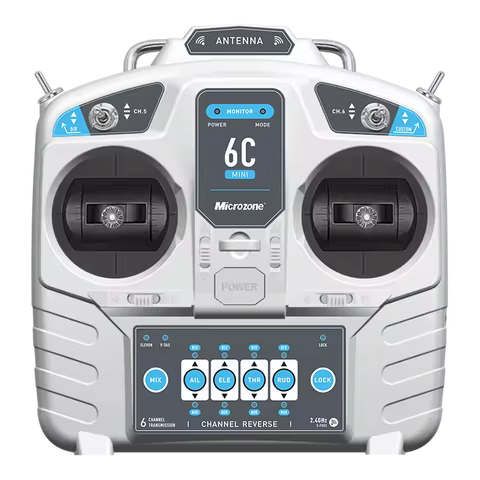 Microzone 6 Channel 2.4GHz 6CMINI/MC6RE-V2 Radio Transmitter System Set For LX/Flyfans Mig-25,JAS-39