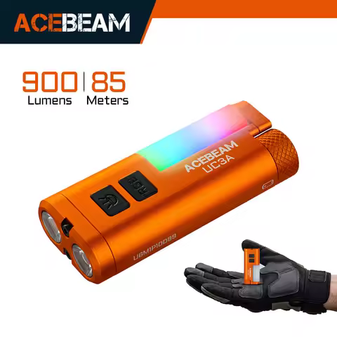 ACEBEAM UC3A EDC Flashlight Rechargeable Wide Voltage(1.2-4.8V) LED Torch With Camping Light Magneti