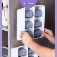 CEILO Hanging Socks and Underwear Rack 6 Compartments Underware Storage Socks Mini Bathroom Wall Rac