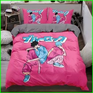 B4 BLUE LOCK 3IN1 Bed Sheet Quilt Cover Pillowcase Bedding Set Home Bedroom Washable Anime Suit 4B