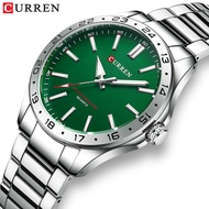 {fgngfj} CURREN Brand Light Up Watch Dial Male Simple 43mm large dial Stainless Steel Strap Waterpro
