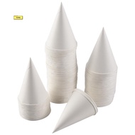 White Paper Cone Cups, Snow Cone Cups,Coated Leakproof Cone Paper Cups for , Shaved Ice, Water 200Pc