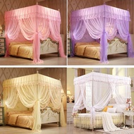 Four Corner Post Flowers Bed Canopy Mosquito Netting Twin Full Queen King Size(Not Include Bed Frame