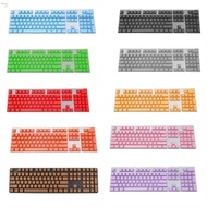 MXBEAUTY Keyboard Keycap Transparent 104Pcs Mechanical Keyboard 61/ 87 104/108 Colorful Blank Keycap