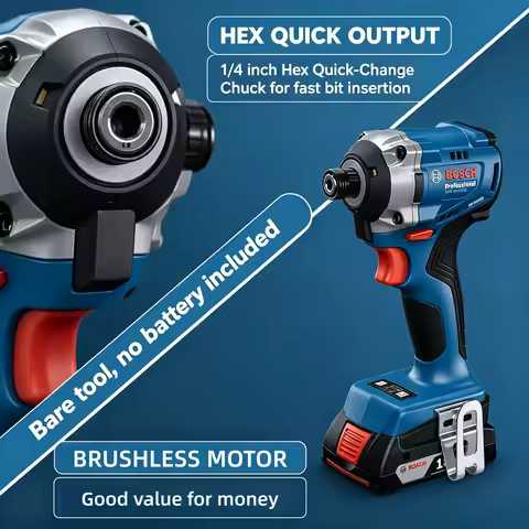 BOSCH GDR 18V-215 Cordless Impact Driver Professional 215 Nm Brushless Impact Drill 1/4" Internal He