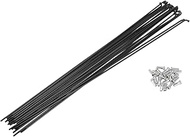 HEROFFIX Set of 20 13G Bicycle Spokes 299 mm Bicycle Spokes 304 Stainless Steel Black