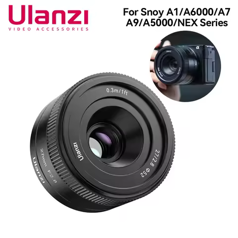 Ulanzi Camera Fixed Focus Lens for Sony ZV-E1 A-1 A6000 A5000 A7RM4 A7C NEX5T F2.8 Large Aperture Ey