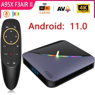 Smart Android TV Box Android 11 A95X F3 Air II RGB Light 4GB 32GB 64GB 2.4G/5GHz Wifi BT 4K HDR Media Player Set Top Box TV Receivers