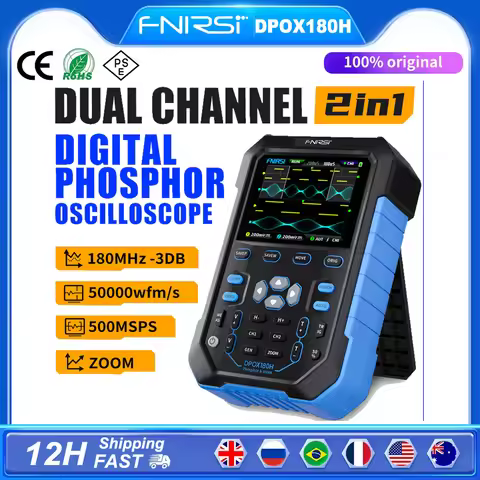 FNIRSI DPOX180H Handheld Digital Phosphor Oscilloscope 180MHz-3DB Analog Bandwidth 500MSPS 2 in 1 Si