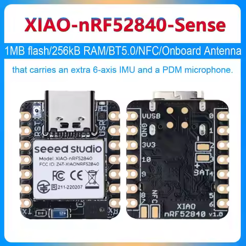 Seeed Studio XIAO nRF52840 Sense SuperMini Development Board Bluetooth 5.0 Module Onboard Mic IMU Ar