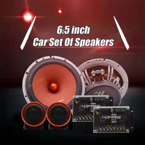 Car Set Of Speakers 6.5 Inch Car Audio HIFI Power Amplifier Car Front Door Speaker Bass Tweeter Midr