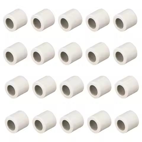 20Pcs 8mm Dia High-Temperature Resistant Insulating Ceramic Tube Single Bore Insulating Pipe for Ele