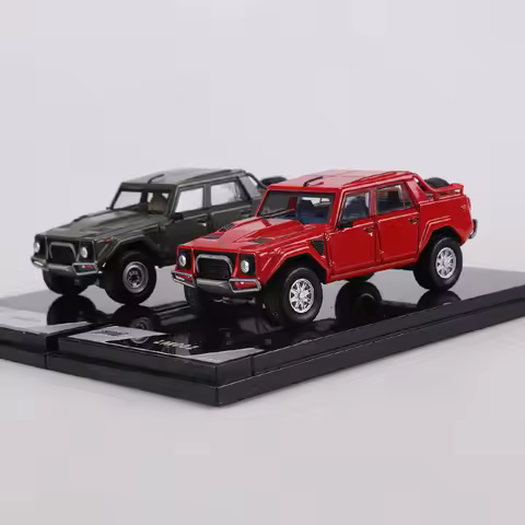 SHADOW PRO 1:64 LM002 Pickup Red/Green Alloy Model Car