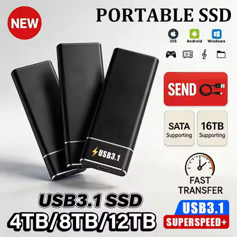 16TB high-quality original hard drive USB3.1 brand new portable 16TB external hard drive 4TB large c