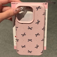Black Bow Suitable for iPhone16promax/15pro Phone Case 14pro/13pro Lychee Pattern XS