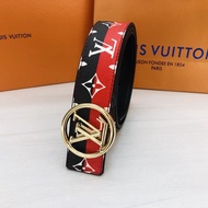 (Fast shipping)LV Simple Round Buckle Series Brand Hong Kong Fashion Simple Jeans Belt Versatile Pant Belt for Men and W belt