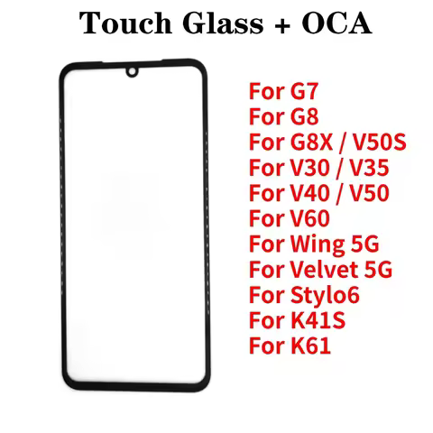 For LG G7 G8 G8x G9 Wing V30 V35 V40 V50 V50S V60 ThinQ 5G K41S k61 Stylo 6 Touch Screen Front Outer