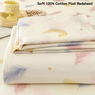 Simple Plaid Striped Bedsheet Real 100% Cotton Bedsheet Coquette Flowers Flat Bedsheet Soft Breathab