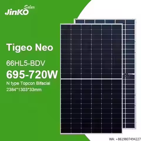 Jinko Tiger Neo N-type 66HL5-BDV 700-720 Watt Paneles Solares 700W Solar Panel Bificial Module