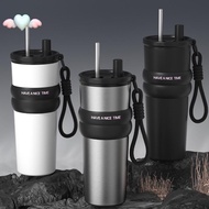 Car Coffee Tumbler,710ml Insulated Coffee Mug with Lid Straw - Leakproof Automotive Hot and Cold Dri