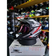 SPYDER HELMET HE HEX 2.0 RAVEN (MOTARD- IRIDIUM LENS) WITH FREE CLEAR LENS