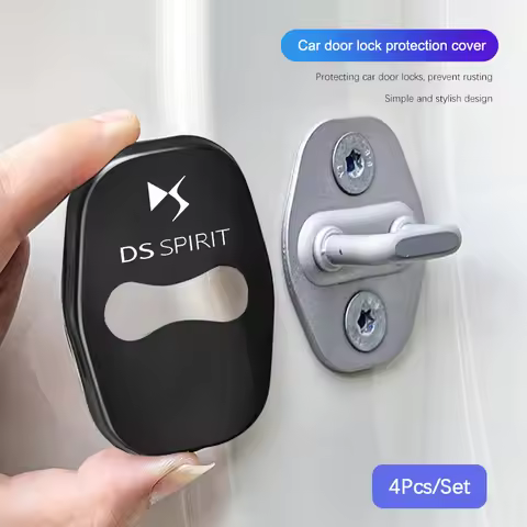 4Pcs Car Door Lock Buckle Protective Covers Zinc Alloy Cover For DS SPIRIT DS3 DS4 DS4S DS5 5LS DS6 