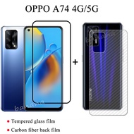 2in1 OPPO A74 4G A94 A54 4G 5G Full Tempered Glass Screen Protector + Carbon Fiber Back Film