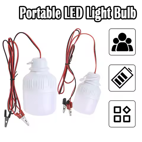 Led Bulb With 1.2m Clip Line Daylight White Lamp For Tent 15w 9w 5w Milky Cover 12v Light Not Dimmab