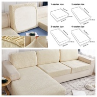 Elastic Velvet Sofa Seat Cushion Cover 1/2/3/4/L Seater Shape Plush Spandex Couch Seat Cover Solid