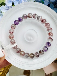 小精品多礦星閃彩超七水晶7mm14.76g帶彼岸花三輪骨幹水晶黑超七