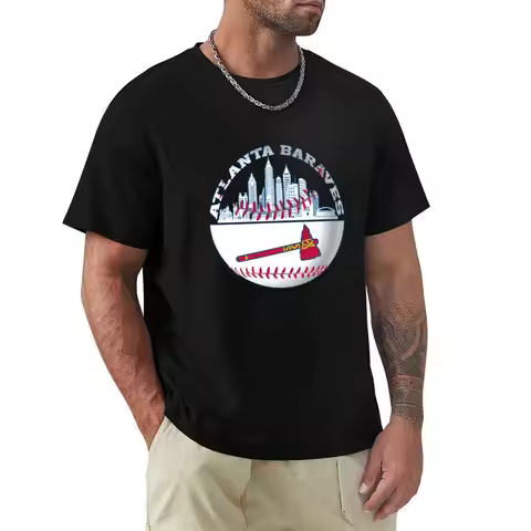 Atlanta Baseball Distressed Game Day Brave T-Shirt quick drying shirts graphic tees mens graphic t-s
