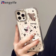 Cartoon Puppy Mirror Phone Case For Samsung Galaxy S25 S24 S23 S22 S21 Plus S20 FE Note 20 Ultra F55