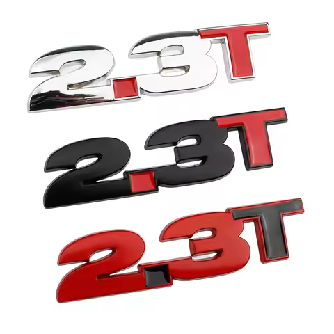 Car 3D Metal 2.3T Displacement Decal Sticker For Ford Mustang GT Shelby 2.3T Logo Car Trunk Body Bad