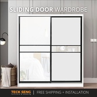 (FREE Shipping & FREE Installation) TECK SENG 8 Feet Sliding Doors Wardrobe / Anti-Jump / 2 Sliding 