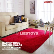 Plain Rasfur Fur Rug / Plain Carpet Size 150x100 cm Thick 2.5 cm