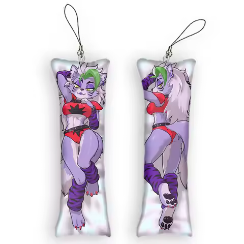 Mini Dakimakura Anime Roxanne Wolf(fnaf) Keychain Pendant Double-Sided Print Hanging Ornament Cute S