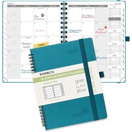 POPRUN Monthly Planner 2025-2026 Spiral Bound (6.5" x 8.5") 18 Months Calendar (Jul 2025 - Dec 2026)