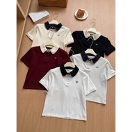 Lace collar T-shirt with embroidered bow from Guangzhou 88600