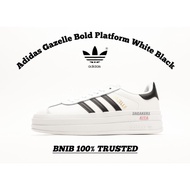 [PLATFORM] Adidas Women's Gazelle Bold White Black IE7853 100% Authentic Shoes