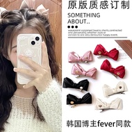High-end exquisite bun hairpin with pink bow, large side hair clip, duckbill clip, bangs clip, sweet