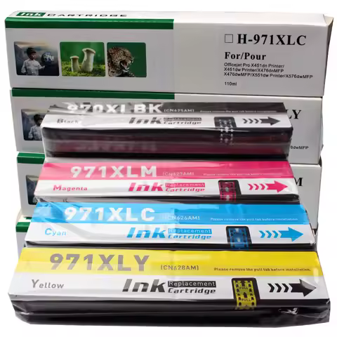 For HP 970XL 971XL 970 971 XL Replacement Ink Cartridge for HP970 Officejet Pro X451DN X451DW X551 X
