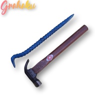 Paket Lengkap Alat Bertukang Gergaji Palu Linggis Meteran - Gergaji Potong Kayu Super Tajam - Palu K