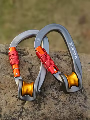Xinda Outdoor Pulley Carabiner Mountaineering Safety Buckle Lock Cross Strop Equipment Bearing Pulle