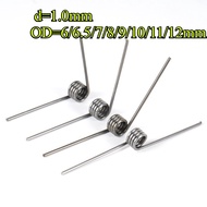 SUS304 d1.0mm OD6/6.5/7/8/9/10/11/12mm V-shaped spiral torsion spring angle 60/90/120/180 degrees(HJ